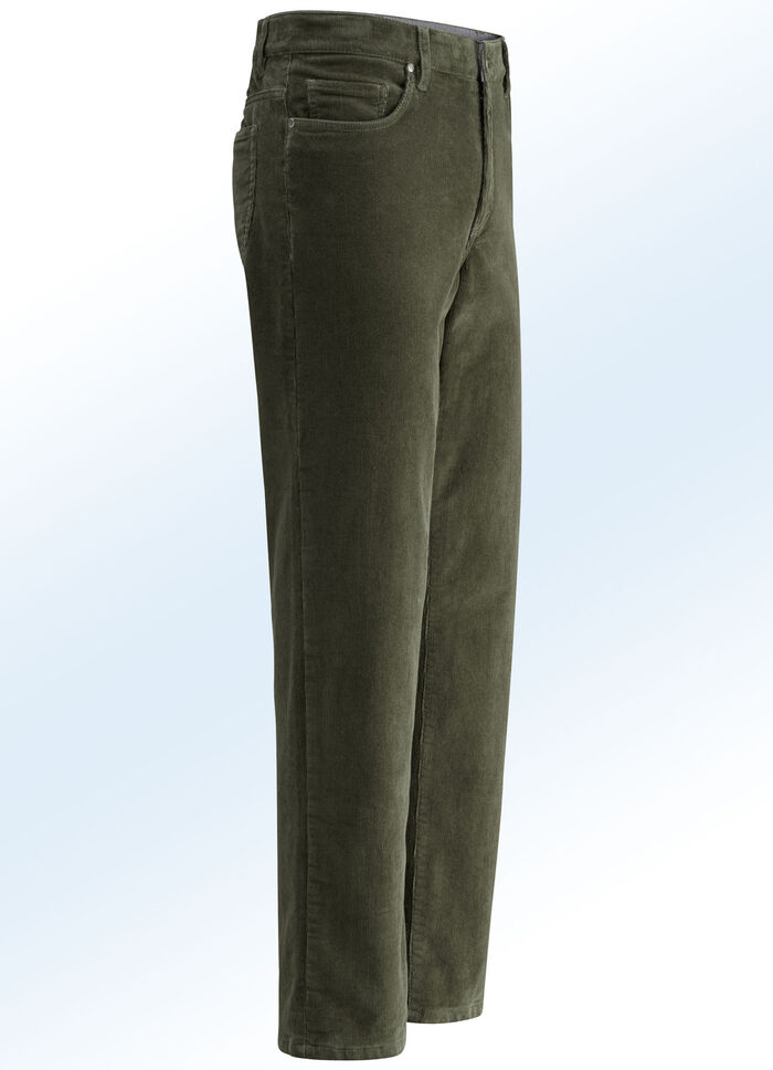 Thermische corduroy broek in 3 kleuren OLIJFGROEN