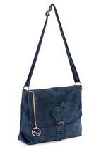 Laurina tas met magneetsluiting en decoratieve strik DONKERBLAUW
