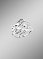 Opengewerkte damesring met 19 diamanten 