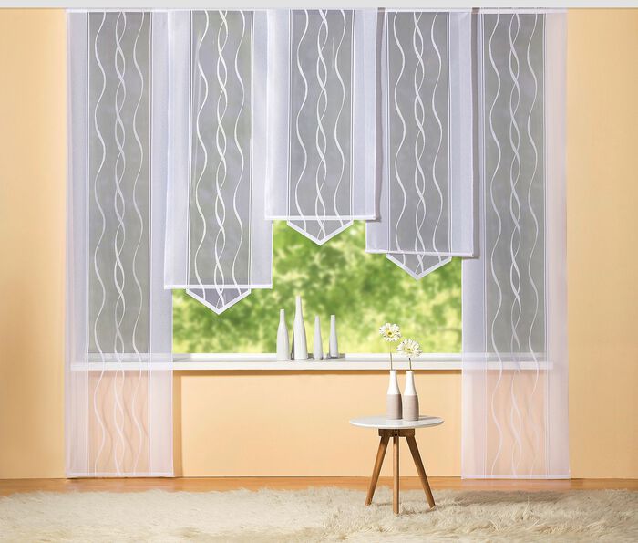 Schuifgordijn met een subtiel golfdessin WIT