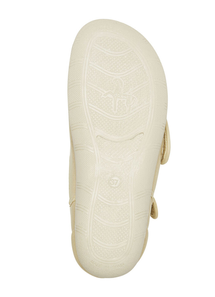 Klittenbandsandaal van elastisch textielmateriaal BEIGE