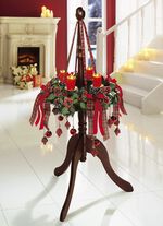 Adventskrans met weelderige strikversieringen 