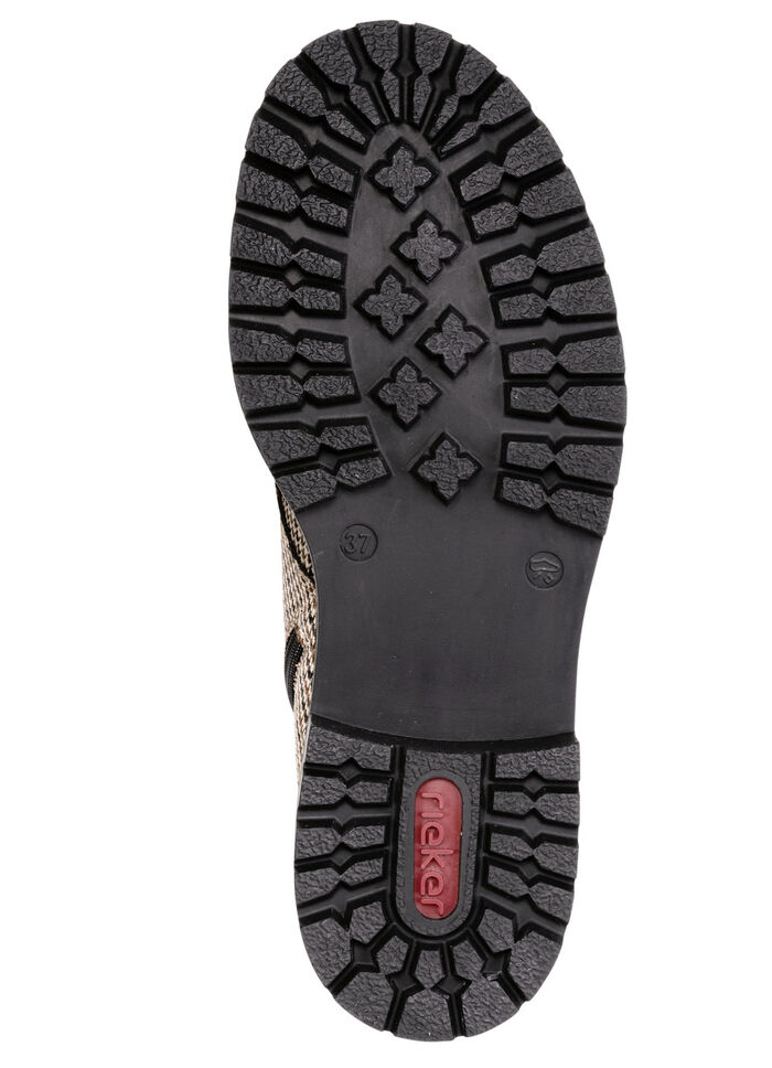 Rieker, trendy dames enkellaarsjes, winterschoenen, met rits BEIGE-ZWART