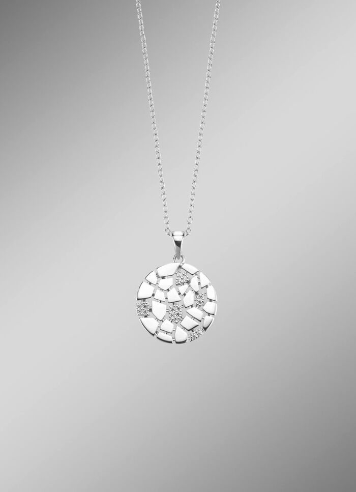 Moderne hanger met synthetische zirkonia en ankerketting 