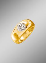 Zware herenring van massief goud 