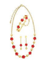 Sieradenset, 3-delig, met bloemmotief 