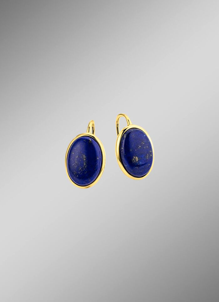 Vergulde oorbellen met lapis lazuli 
