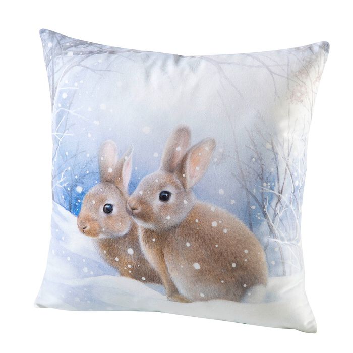 Fluweelzachte kussenslopen met ritssluiting ECRU-MULTICOLOR