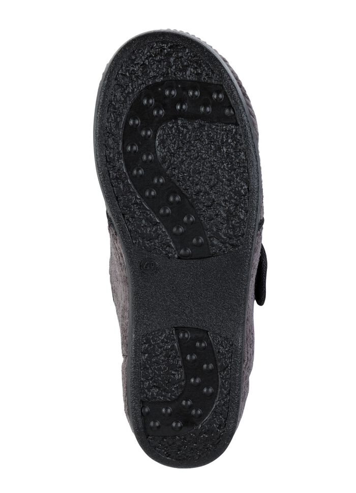 Klassieke herenpantoffels, met klittenbandsluiting ANTRACIET