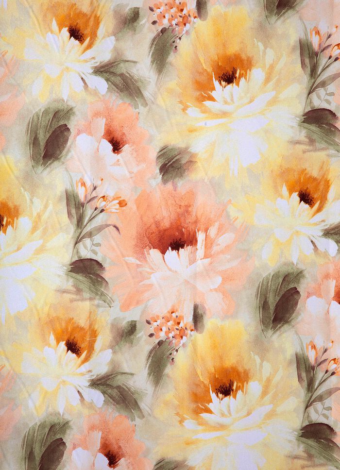 Overgordijn met bloemenmotief, met universele railband 