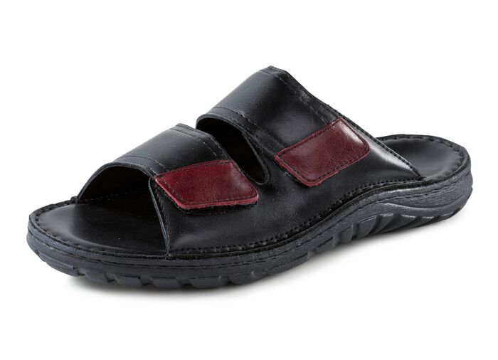 GINO GALANTE, klassieke herenmuiltjes, gemaakt van leer ZWART-CHIANTI