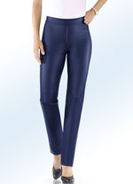 Broek van zacht imitatienappaleer MARINE
