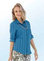 Geweldige combinatieblouse met overhemdkraag JEANSBLAUW