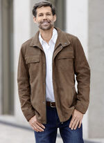 Leren jas met borstzakken 