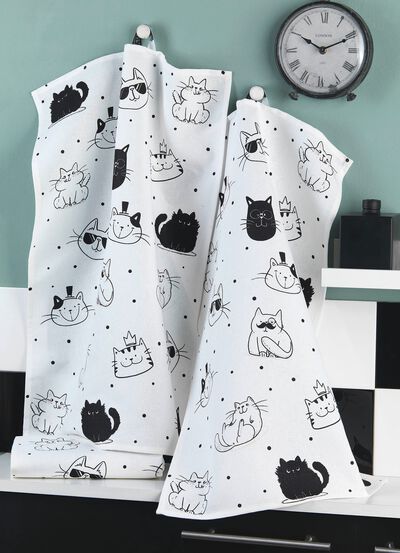 Theedoeken in halflinnen, set van 3 