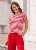 Shirt met gestreepte look in 2 kleuren 