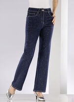 Luxe jeans met decoratieve strass steentjes 