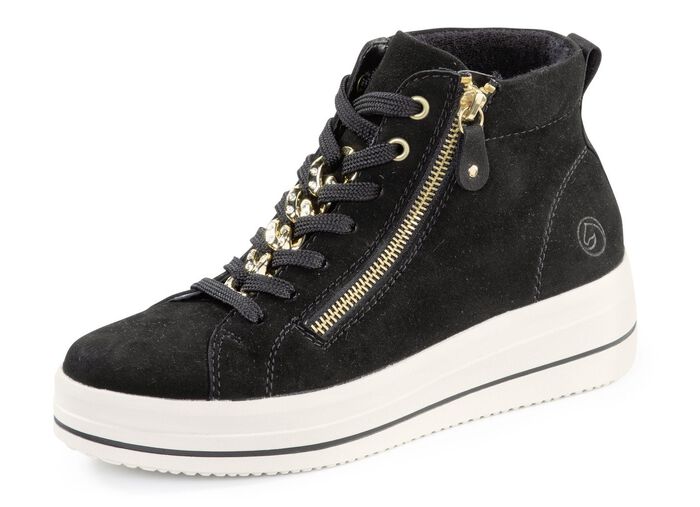 Remonte laarsje met sprankelende decoratieve ketting aan de vetersluiting 