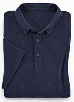 Poloshirt in gestructureerde kwaliteit MARINE