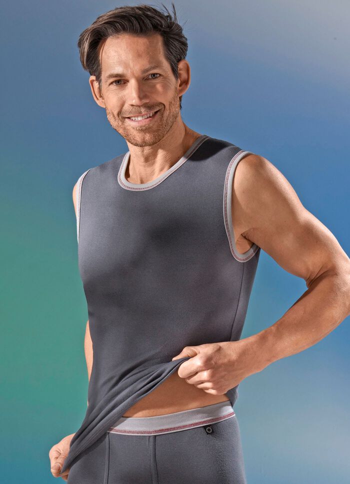 Pfeilring, driepack spiershirts gemaakt van fijne rib, grafiet 