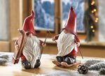 Elf met ski's, set van 2 