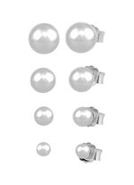 Tijdloze oorbellenset in zilver, 4 paar 