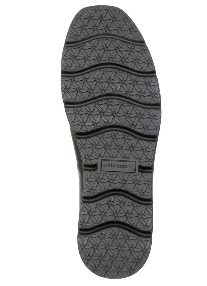 Waldläufer, comfortabele damespantoffels, breedte H, met uitneembaar voetbed SCHWARZ