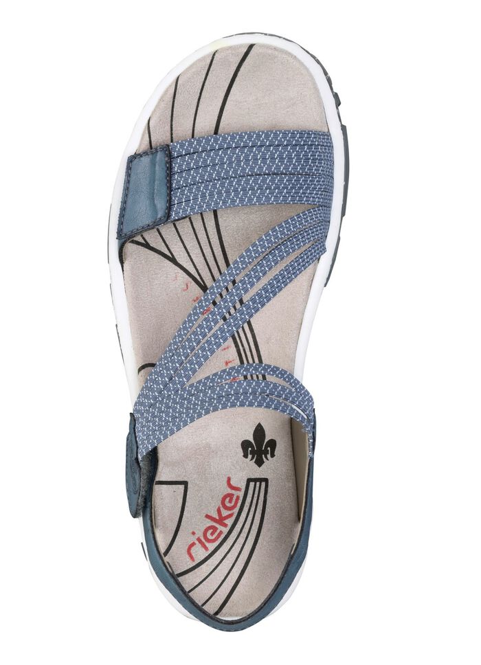 Rieker, sportieve damessandalen, met twee klittenbandsluitingen BLAUW
