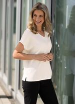 Shirt met zijsplitten in 2 kleuren WIT