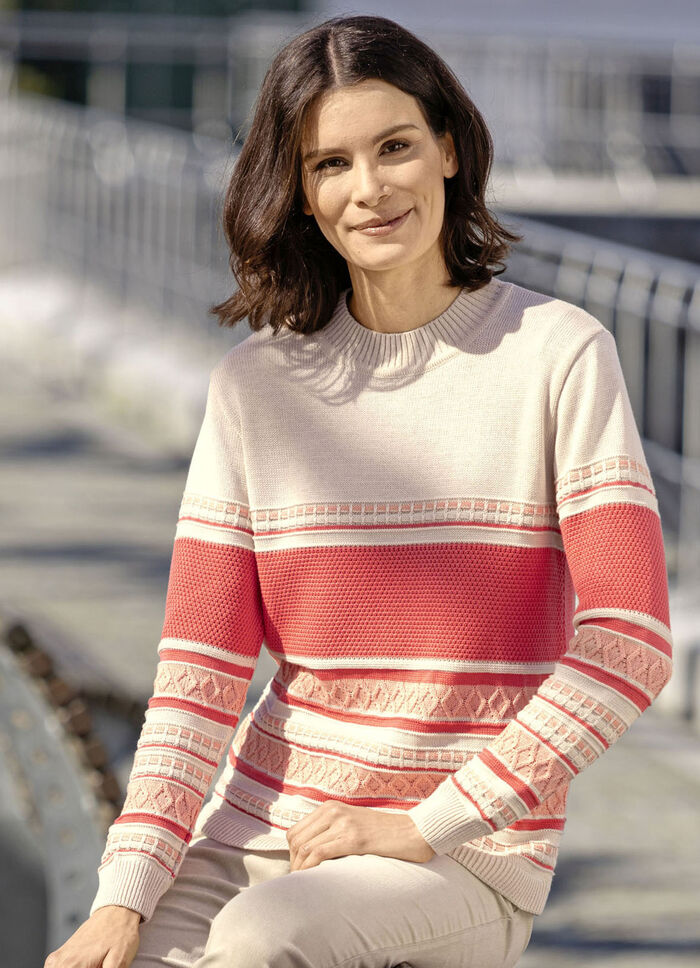 Trui met gestreept dessin ZANDZALM