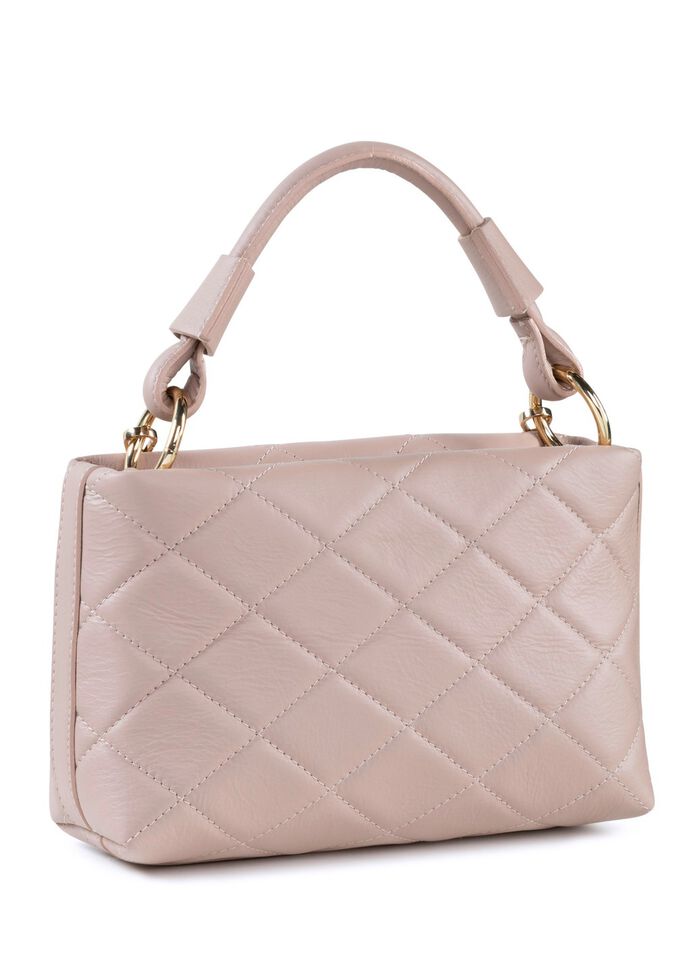 Laurina tas met trendy decoratieve quilting POEDERROZE