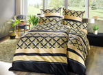 Hoogwaardige beddengoedset met reactieve print ZWART-GOUD
