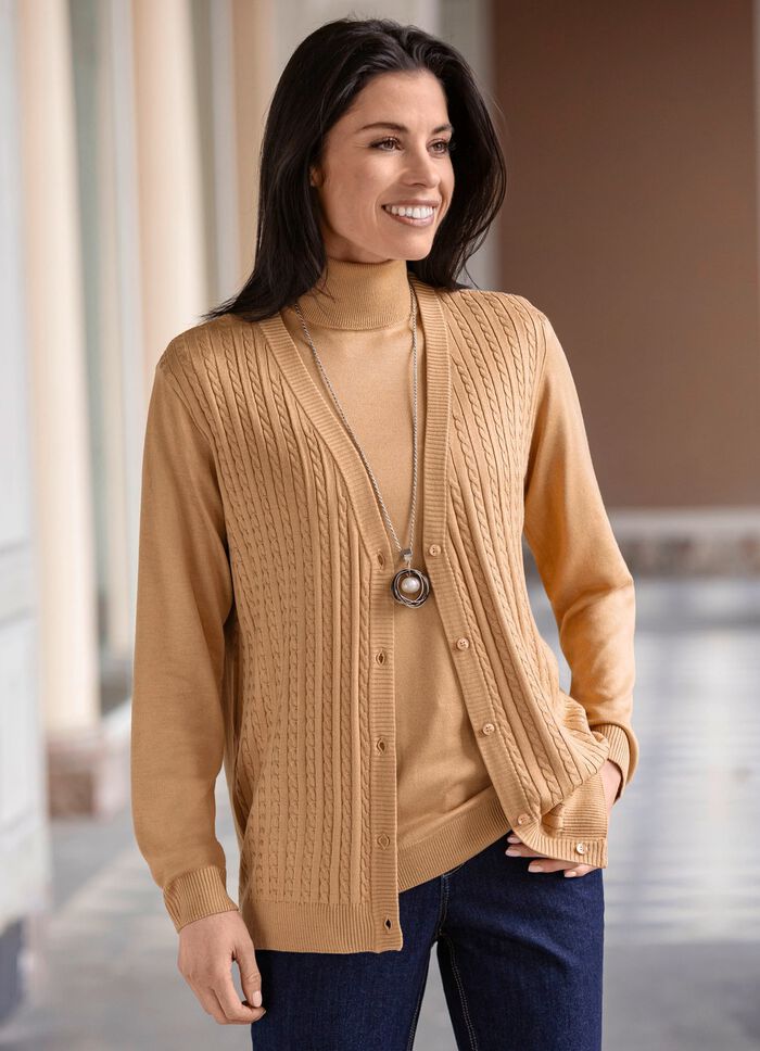 Cardigan met kabelbreistructuur KAMEEL