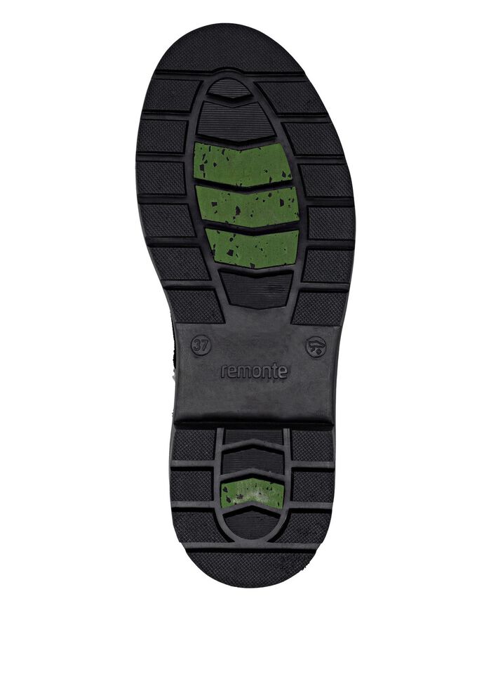 Remonte, gevoerde dames enkellaarsjes, winterschoenen, breedte G, met lamsvacht ZWART