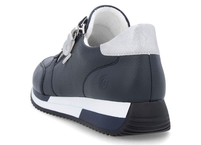 Remonte sneakers met veters en glinsterende zilveren contrastrand 