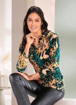 Poloshirt met decoratieve knopen op de V-hals 