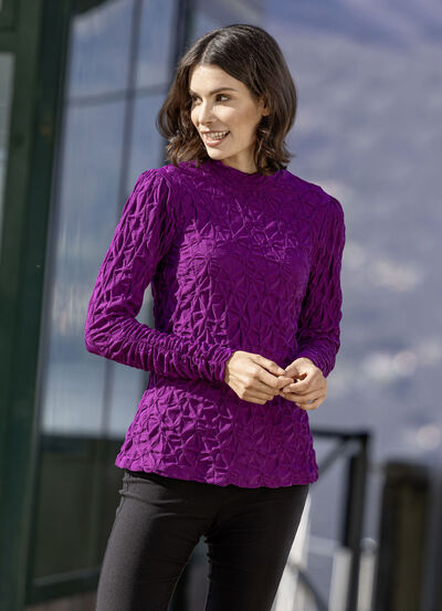 Overhemd met opstaande kraag in 2 kleuren 