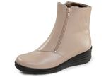 ELENA EDEN, gevoerde dames enkellaarsjes, winterschoenen, breedte H, met lamsvacht BEIGE