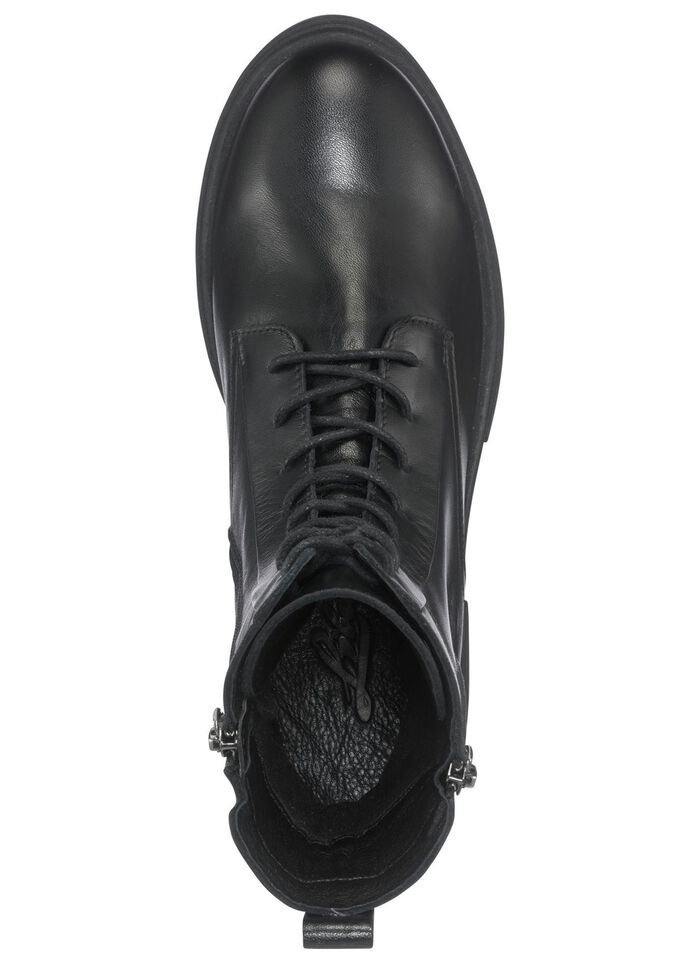 Enkellaarsjes met vetersluiting van Dragonfly ZWART