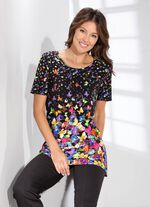 Lang shirt met briljante kleuren inkjetprint 