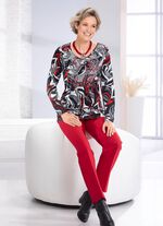 Shirt met ronde V-hals 