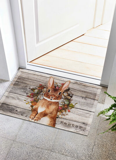 Hoogwaardige deurmat met paashaas 