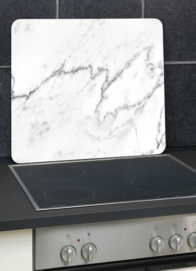 Wandpaneel van glas met marmerlook 