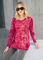 Interessant shirt in batik-look in 3 kleuren BORDEAUX BATIK