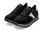 Remonte, trendy damessneakers, breedte G, met uitneembaar voetbed ZWART-GOUD