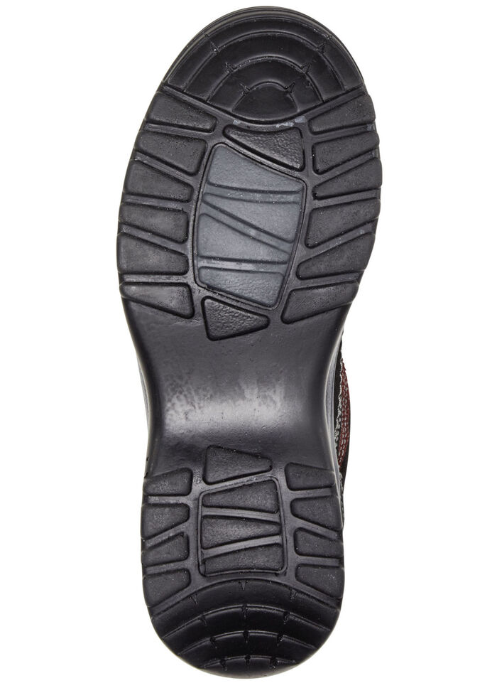 ELENA EDEN veterschoen van gedeeltelijk reliëfnubuckleer ZWART-BOURGOND