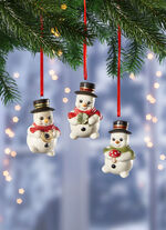 Sneeuwpophangers van fijn steengoed, set van 3 