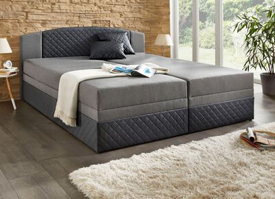 Boxspringbed met hoofdbordverstelling en 2 sierkussens 