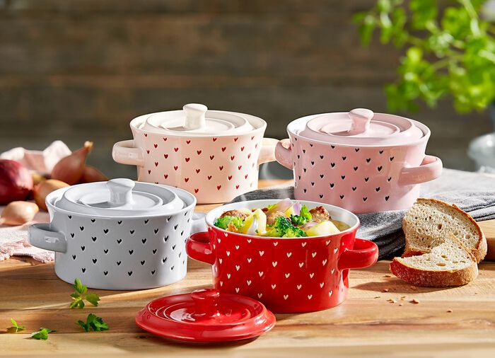 Gourmetpotten, 4 stuks, gemaakt van vuurvast keramiek 