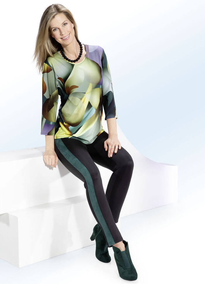 Legging met inzetstukken van imitatie-suède ZWARTE SPAR